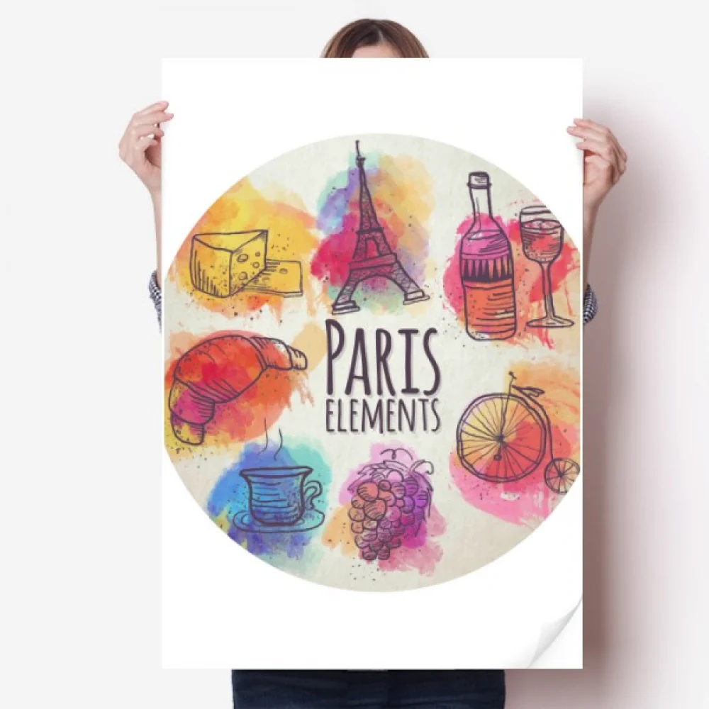 

Colorful Life France Eiffel Tower Paris Sticker Decoration Poster Playbill Wallpaper Window Decal