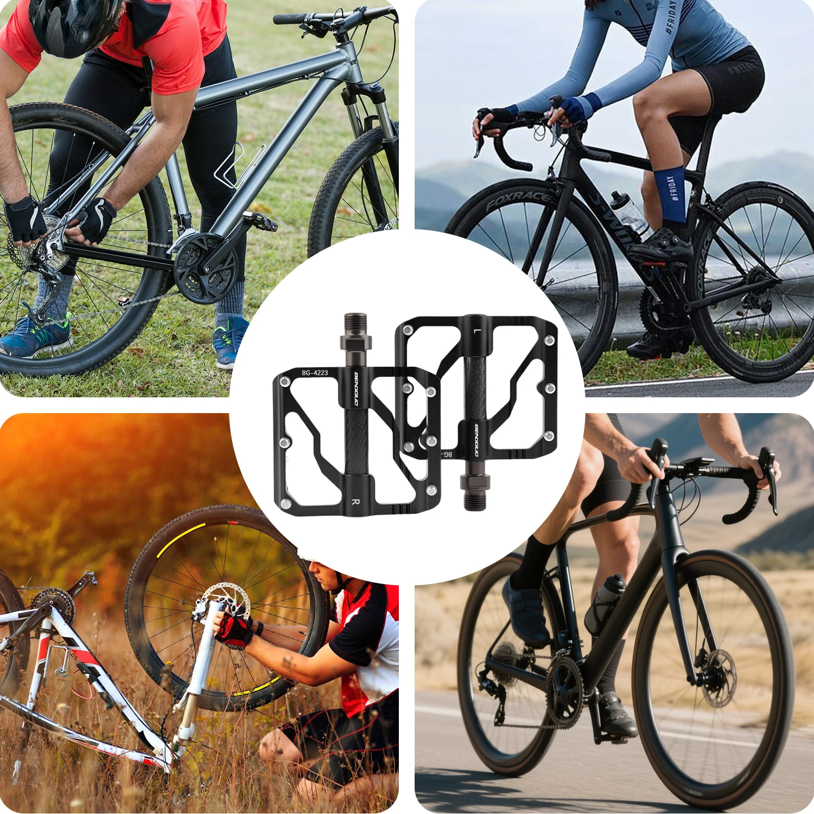 

Platform Pedals Mountain Bike Pedals Aluminum Alloy Flat Pedals for Adult Bikes