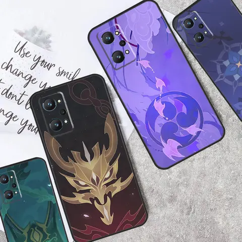 Anime Genshin Impact per Realme 12 11 Pro Plus 9 10 GT5 GT3 GT Neo5 C35 C31 C30 C33 C51 C53 C55 C25s C21Y Case