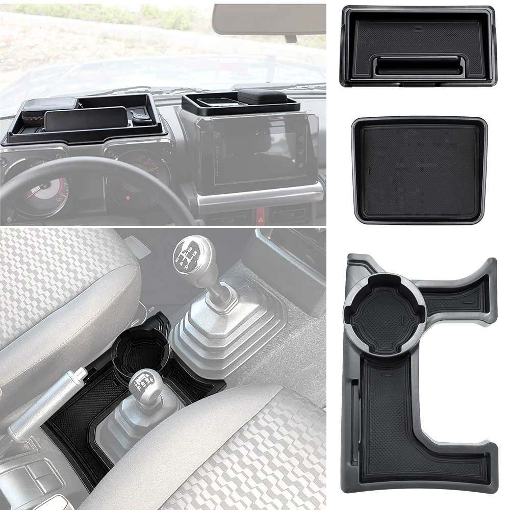 Car Dashboard Storage Box Gear Shift Organizer Tray Cup Phone Holder MT Model for Suzuki Jimny JB64 JB74 2019-2025 Accessories