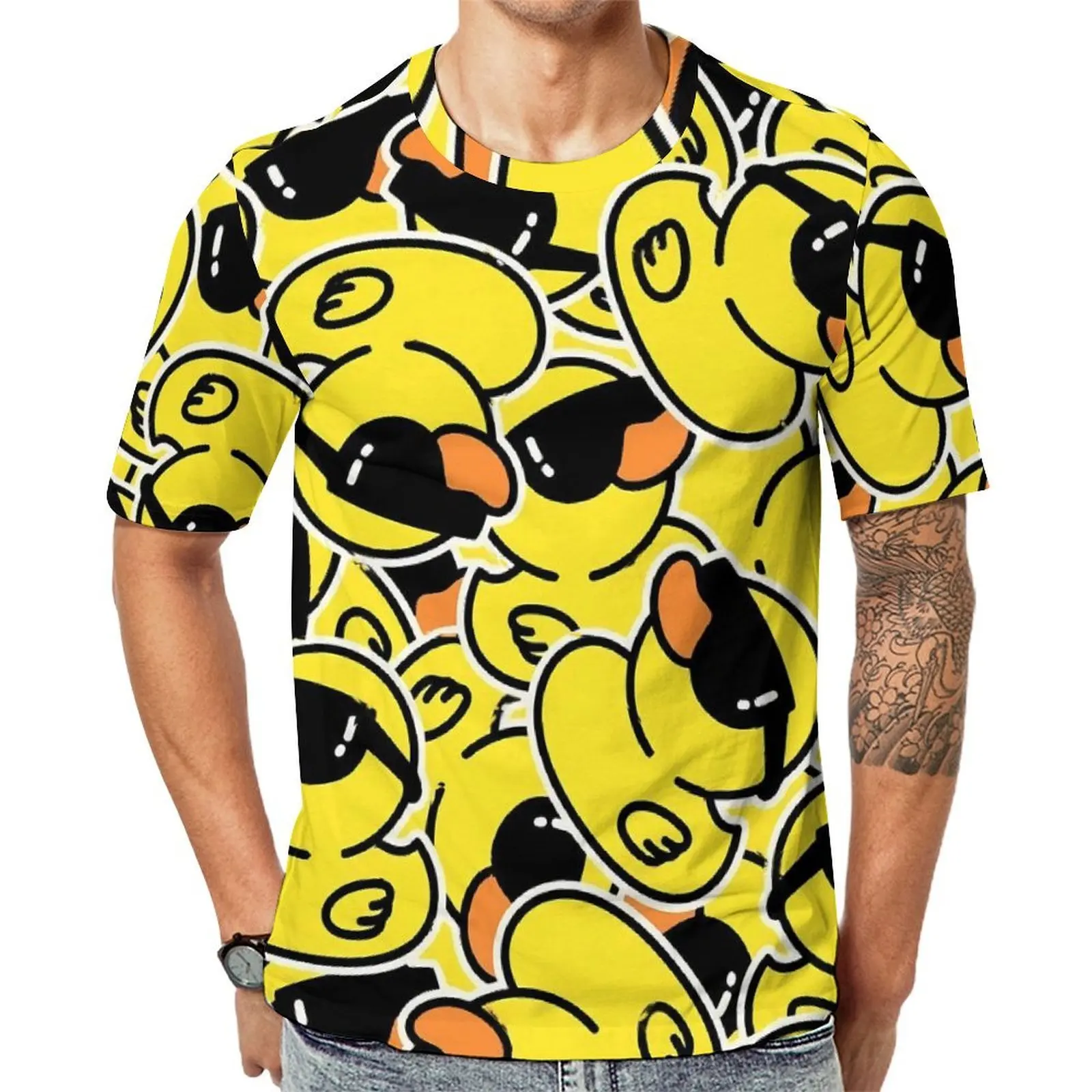 Cool Ducks Print T-Shirt Cute Ducklings Novelty T Shirts Male Streetwear Tee Shirt Beach Short Sleeve Design Clothing Plus Size