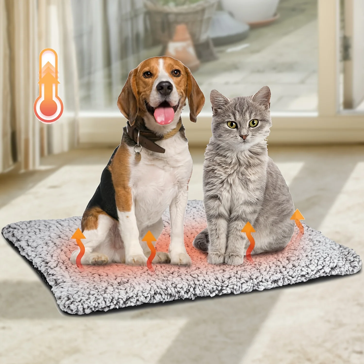 1pc Self Warm Pet Mat Pet Heating Pad For Dog And Cat, Cat Bed Mat With Removable Cover And Non-Slip Bottom Washable