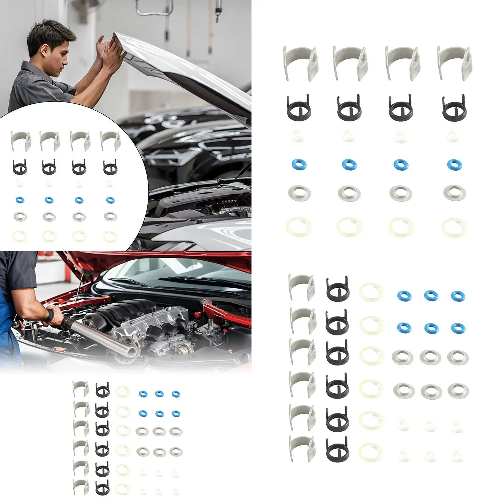 

Fuel Injectors Seal Repair Kit 06H998907B 06J998907 Metal Sturdy Easy Installation Car Accessories Spare Parts for VW Caddy