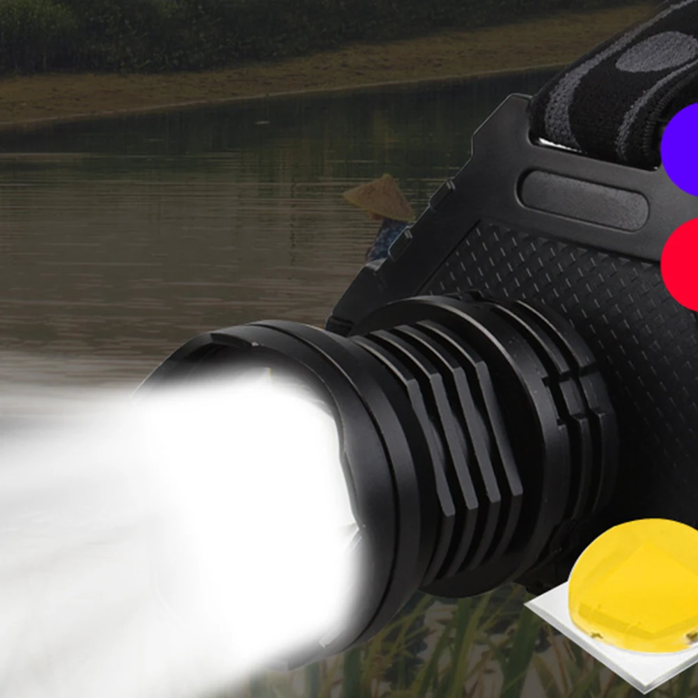 

Adjustable 90° LED Headlight Zoomable Torch USB Rechargeable 5 Modes Red Warning Light Outdoor Camping Portable Lighting