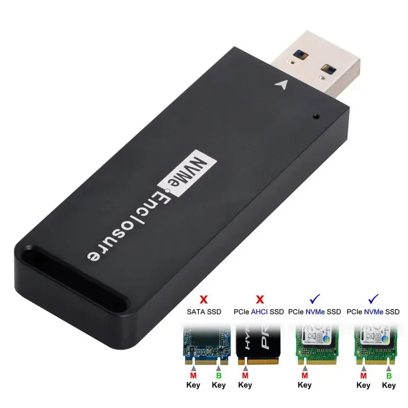 for M.2 NVMe SSD Enclosure 2242 2280 NGFF to USB 3.1 Type A C Adapter JMS583 Chip Solid State Drive External Hard Disk Case