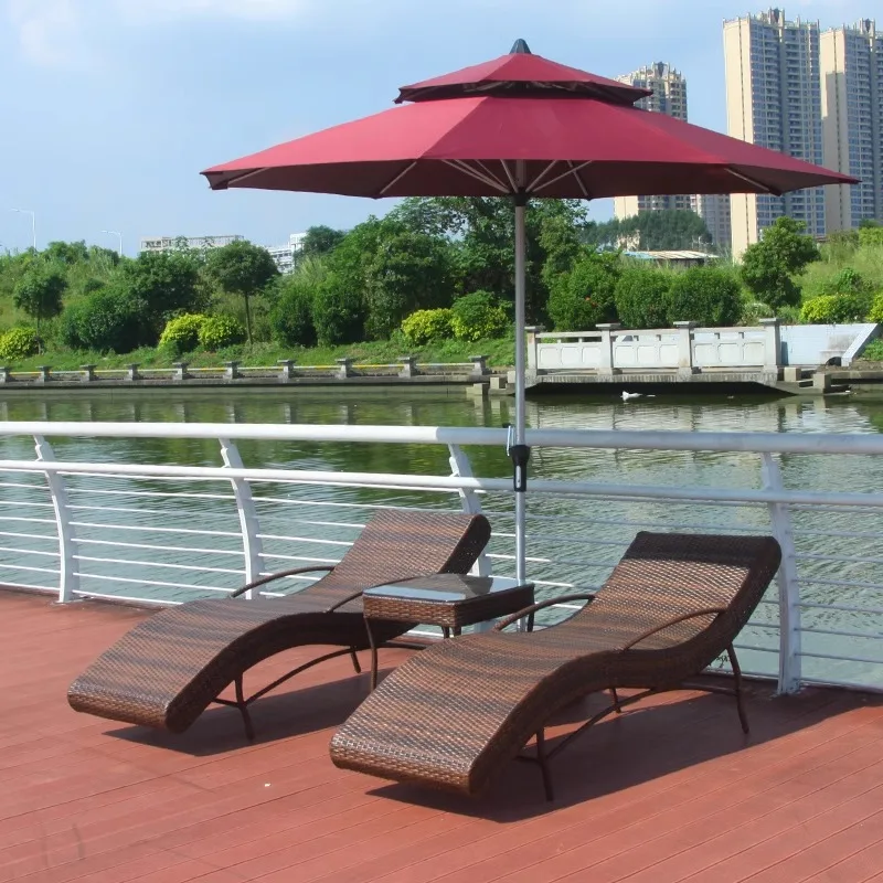 Outdoor leisure beach chair, swimming pool lounge chair, rattan chair, balcony, garden rattan woven lounge chair