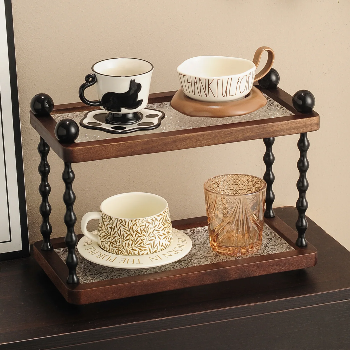 

Shelf Antique Cosmetics Perfume Shelf Workstation Desktop Storage Bookshelf Teacup