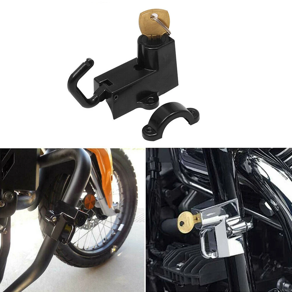 

Black Motorcycle Helmet Lock for Harley-Davidson Street Glide Touring Anti-theft Handlebar Locking Cycling Equipment
