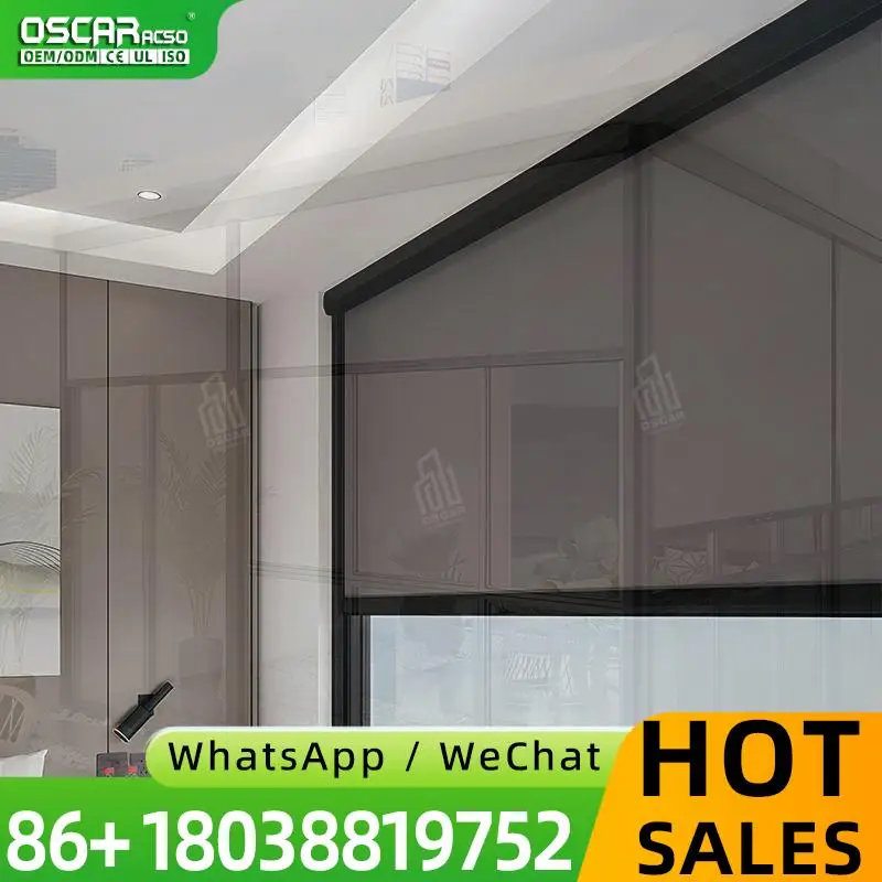 Automatic Roll Up Porch Shields Remote Control Sliding Glass Entrance Blockers Innovative Smart Weather Resistant Balcony Verand