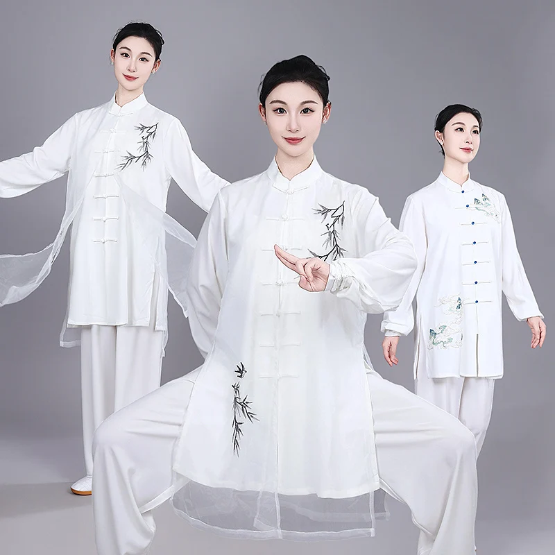 

Women's Unisex Tai Chi Suit New Arrival Embroidered Competition & Performance Wear Group Spring/Autumn Training Outfit for Adult