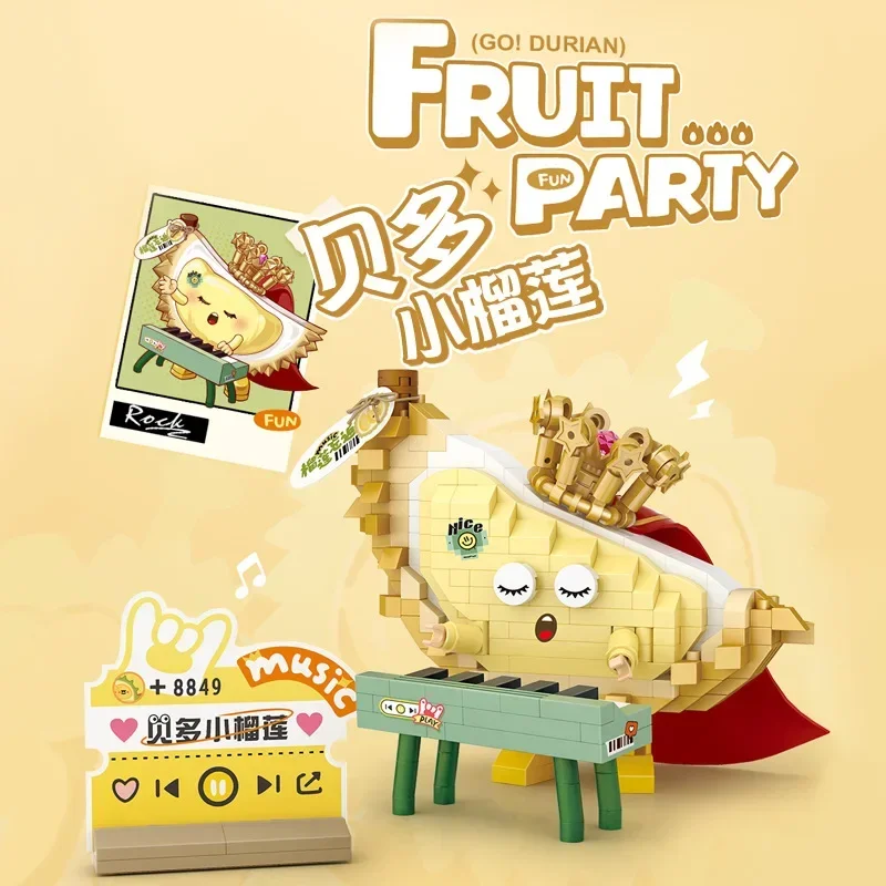 Banana Bausteine Spielzeug Obst Ananas Apfel Birne Modell Ziegel Hause Dekorative DIY Montage Mini Ziegel Spielzeug für Kinder Geschenk