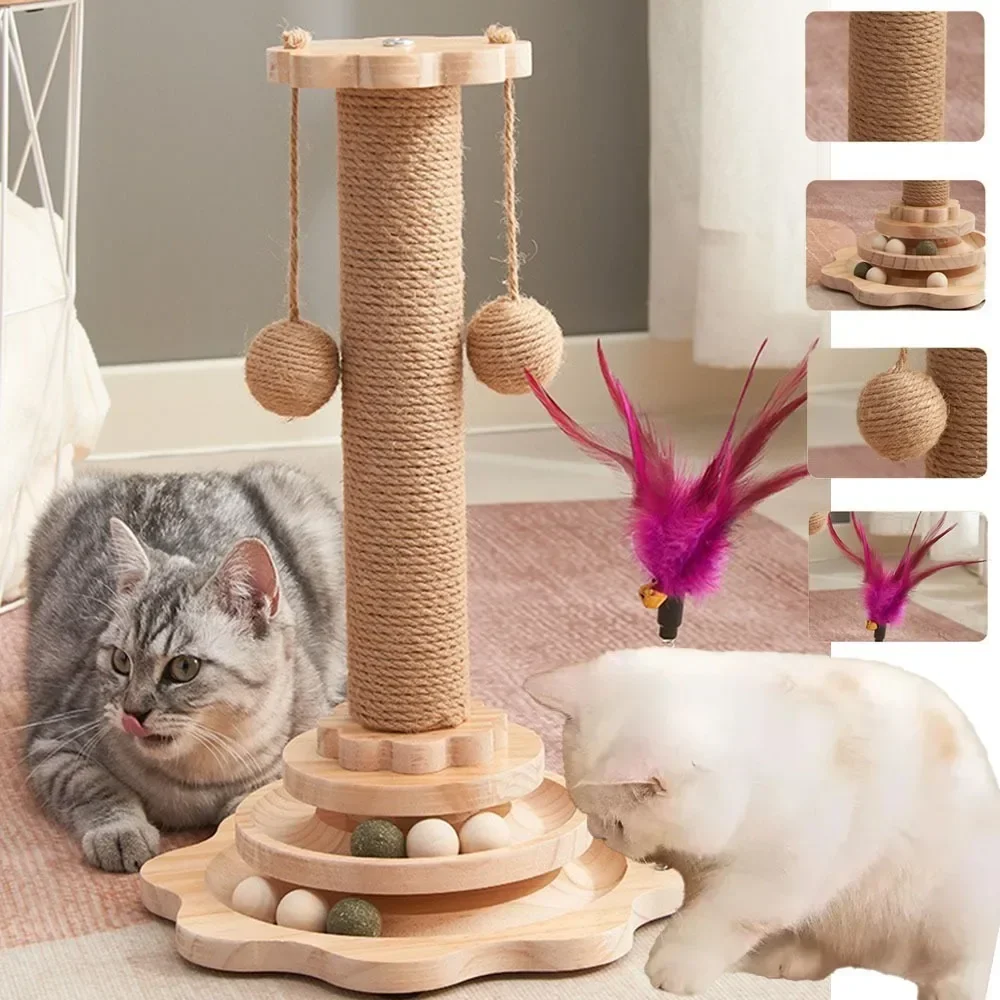 

1PC Cat Sisal Scratching Board Cat Toys Kitten Scratching Furniture Wear Resistant and Shavings Resistant Sisal Scratching Post