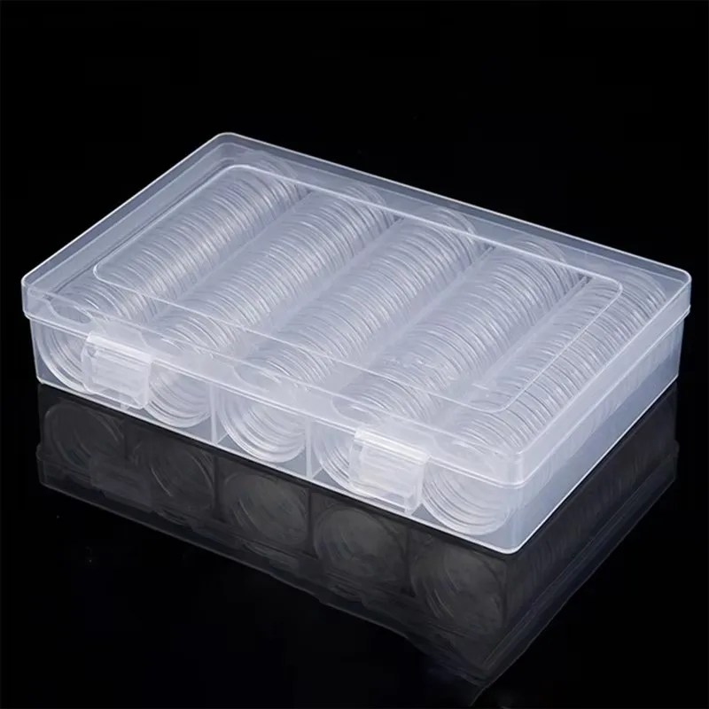 100Pcs 27mm/30mm Transparent Coin Cases Coins Storage Capsules Protection Box Container Holder Coin Collecting Box Case Collect