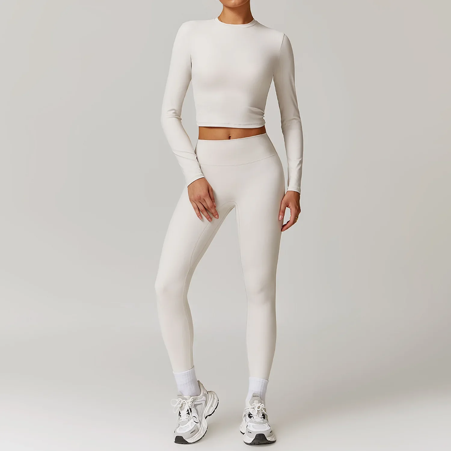 Yoga Suit Sports Set 2 Pieces Women Quick-Drying Gym Set Women Tracksuit Running Workout Long Sleeve Sports Shirt Yoga Clothing