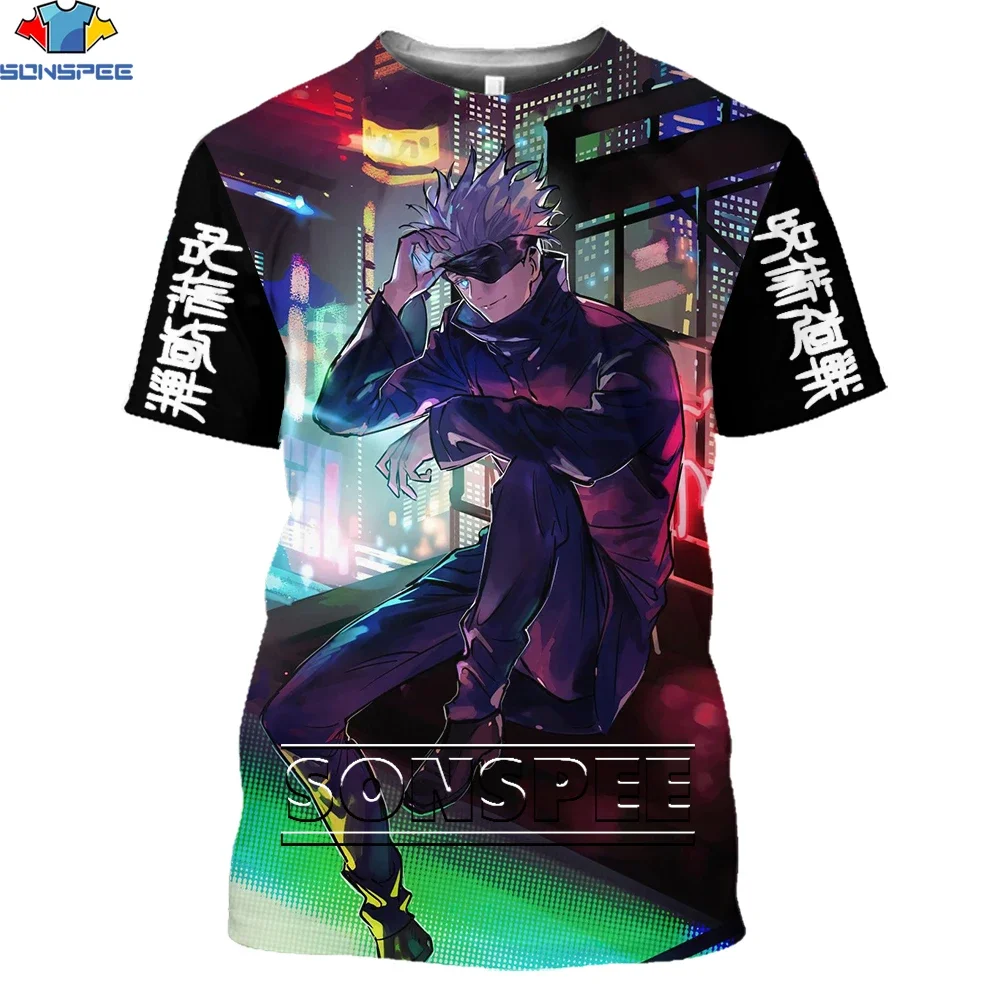 Hot 3D Print Anime Jujutsu Kaisen Gojo Satoru T Shirt Summer Design Custom Short Sleeve Cartoon Harajuku Oversize Casual Top