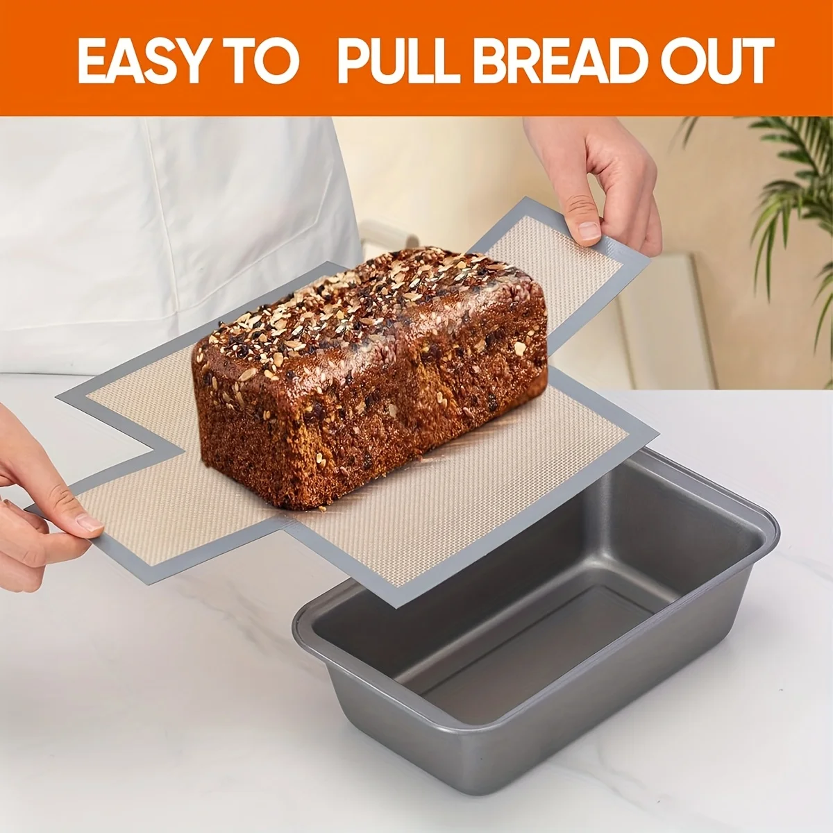 مقلاة رغيف الخبز من السيليكون لمقالي الخبز - بطانات خبز آمنة للطعام، غير لاصقة وقابلة لإعادة الاستخدام، سهلة التنظيف، مقاومة لدرجات الحرارة العالية