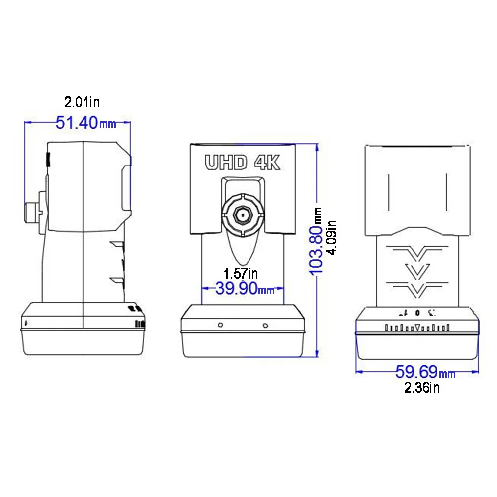 4K UHD Tuyến Tính Phân Cực Đa Năng Ku-Ban Nhạc LNBF 9.75/10.6 KU Ban Nhạc LNB Đơn Đầu Ra Kép Món Ăn kỹ Thuật Số LNB Vệ Tinh Truyền Hình