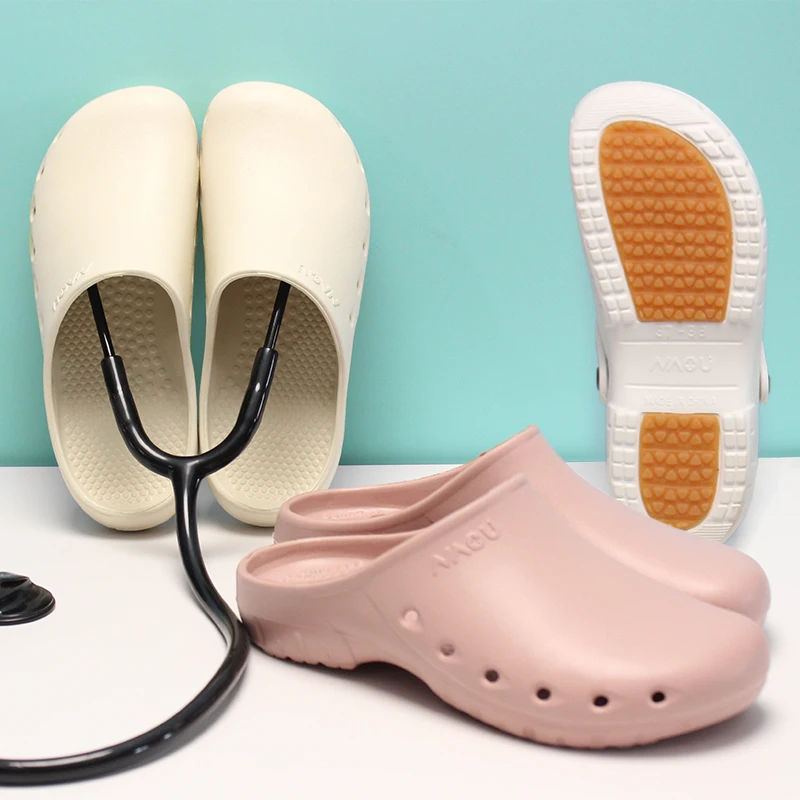 Solid Color EVA Nursing Clogs and Shoes Anti-Slip Breathable Women Men Doctor Footwear Medical Scrub Shoes X09-05