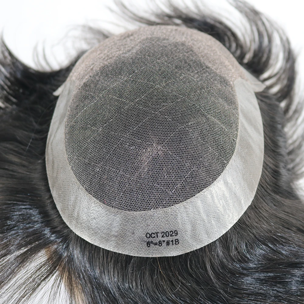 غير قابل للاكتشاف HD السويسري الدانتيل شعر الإنسان الرجال الشعر المستعار OCT الدانتيل وPU تنفس الراحة نظام استبدال الشعر # 4 350 #   شعر مستعار بني رمادي