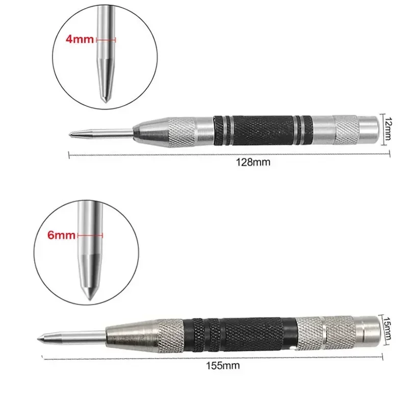 155mm Indicatore di impatto Punch Carico Punzone centrale automatico Set di pin regolabili a molla Pressa per vetro per legno Dent Utensili manuali
