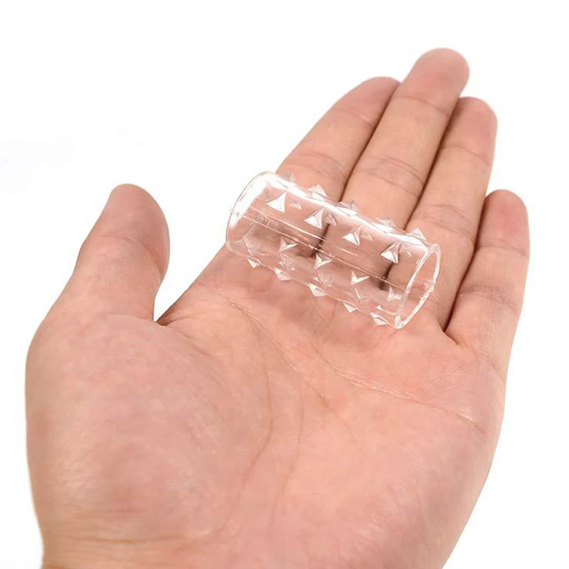 6Pcs Soft Elastic Penis Extension Sleeves Delay Ejaculation Cock Extender Condoms Increase Dick Size Adult Sex Toys for Men view 5
