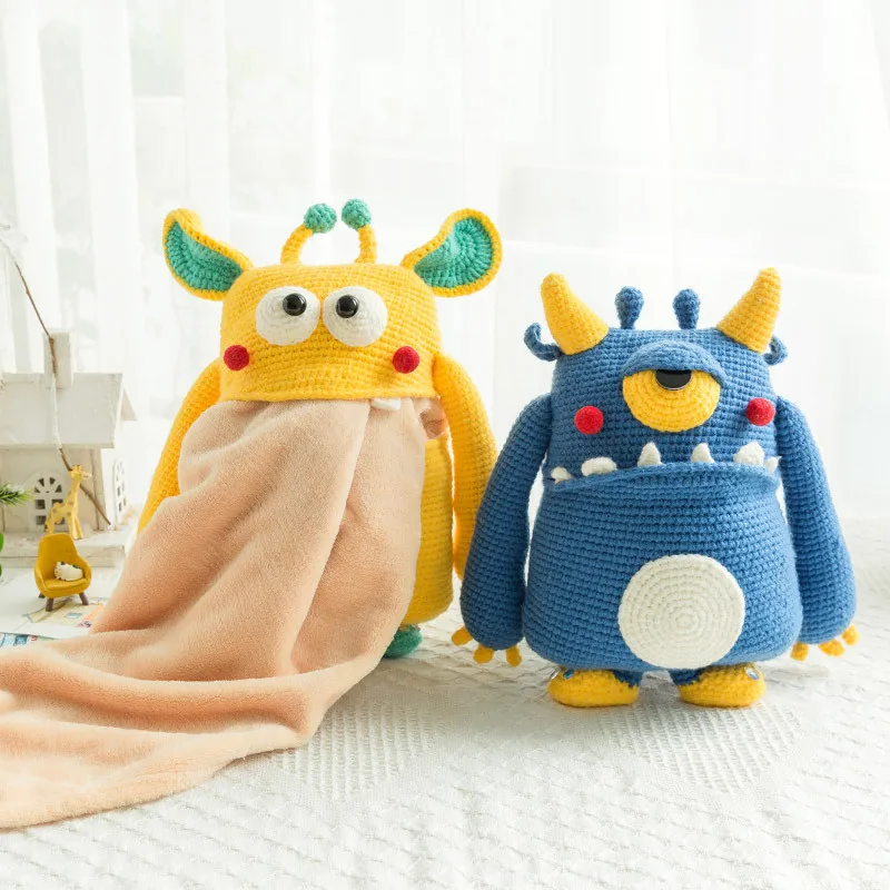 

Семья Сьюзан, вязаное крючком одеяло-подушка-монстр для детей, набор для вязания крючком своими руками для начинающих с фланелевым одеялом, упаковка материалов