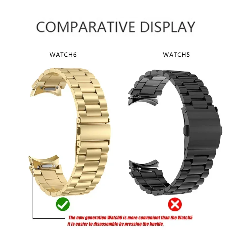 No Gaps Titanium Color Band for Samsung Galaxy Watch 7 6 4 5 Pro 45 40mm 44mm FE Classic 43mm 47mm 42 46mm Quick Fit Metal Strap