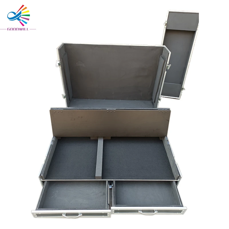 Durable DMX Lighting Control Table Flight Case Grand OnPC Command Wing And Fader Wing With Wheels OEM Case
