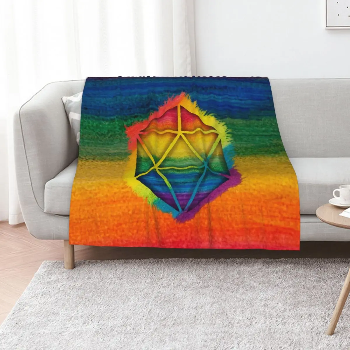 LGBT D20 Icosahedron of a Dream Throw Blanket Cozy Microfiber Throw Blanket for Home Bedroom