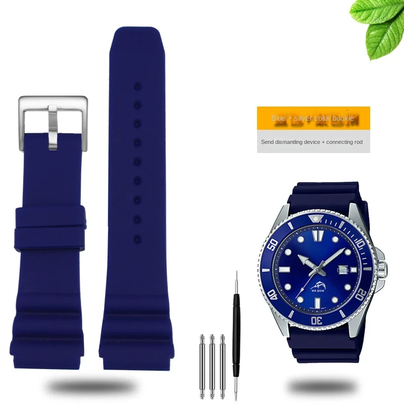 Correa deportiva de silicona para hombre, pulsera de MDV106-1A, MDV-107, MTP-VD01, MDV-106D, pez espada, CASIO, 22mm, 24mm