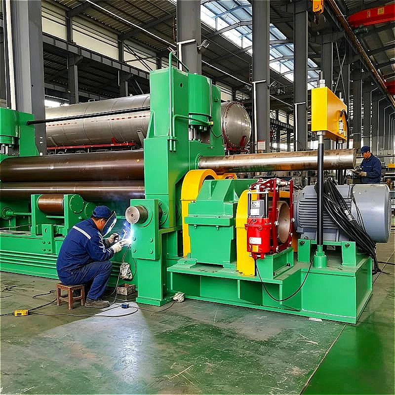 Heavy Load Capacity Steel Plate Forming Mill Automatic Hydraulic 3 Roll Customized For Mining Hopper Tunnel Support Arch Shield
