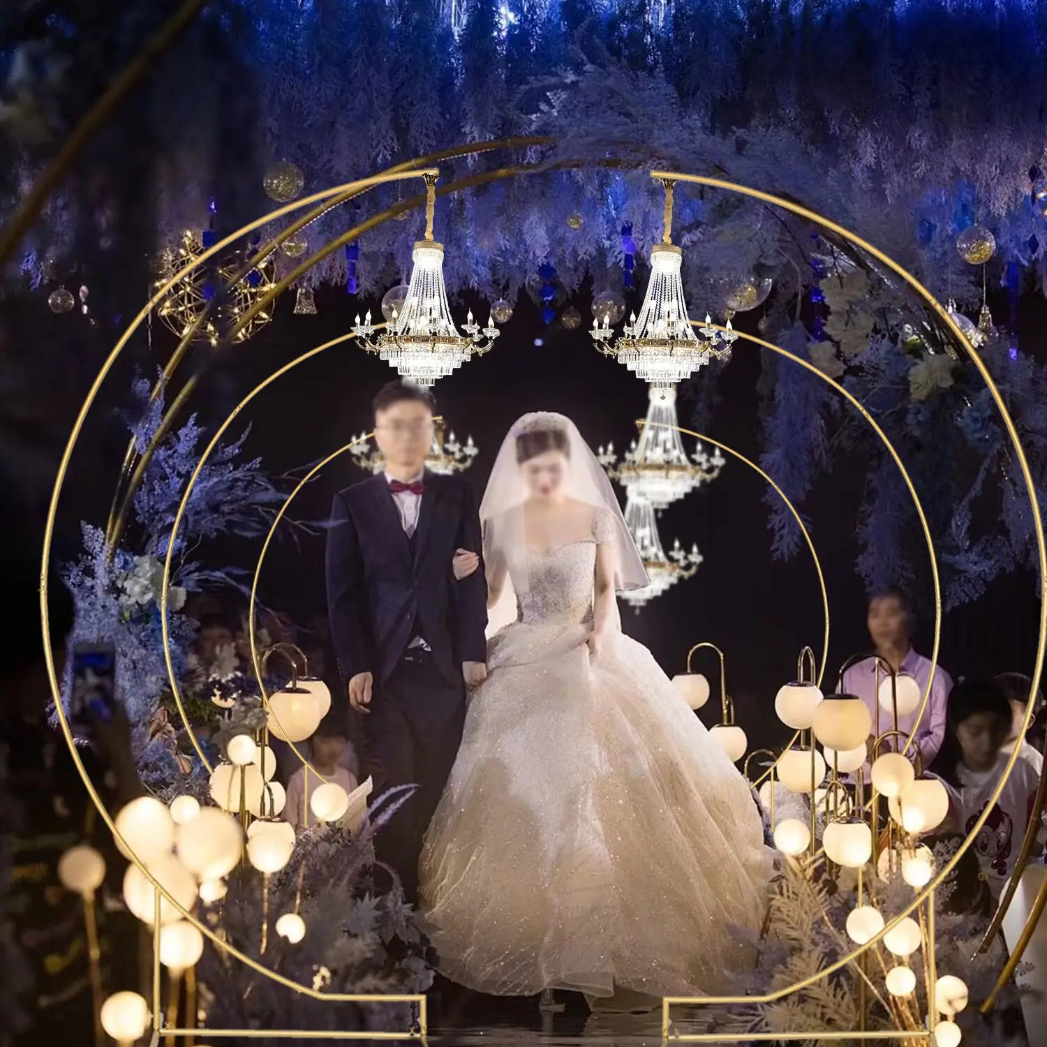 4 قطعة قوس الزفاف المنحني خلفية حامل دش الزفاف 8.2ft الذهب الزفاف قوس نصف قوس بالون معدني لحفل الزفاف