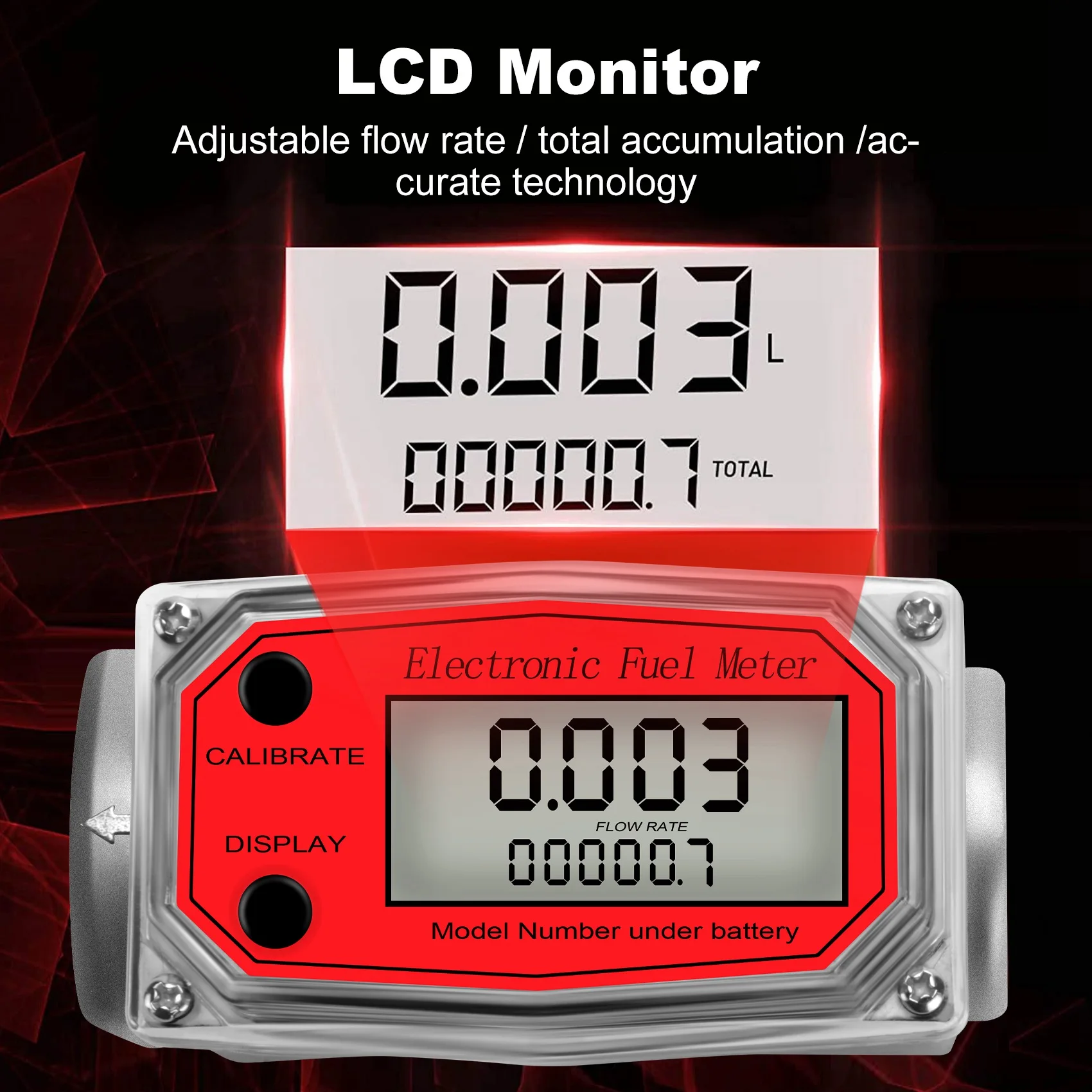 Stainless Steel Digital Liquid Flow Meter Electronic Flowmeter PCB Electronic Indicator Gasoline Kerosene Methanol Water Sensor