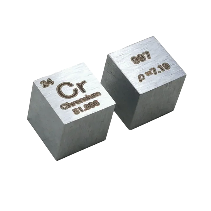 99.7% High Purity Chromium Metal Cr 7.2g  Carved Element Periodic Table 10mm Cube