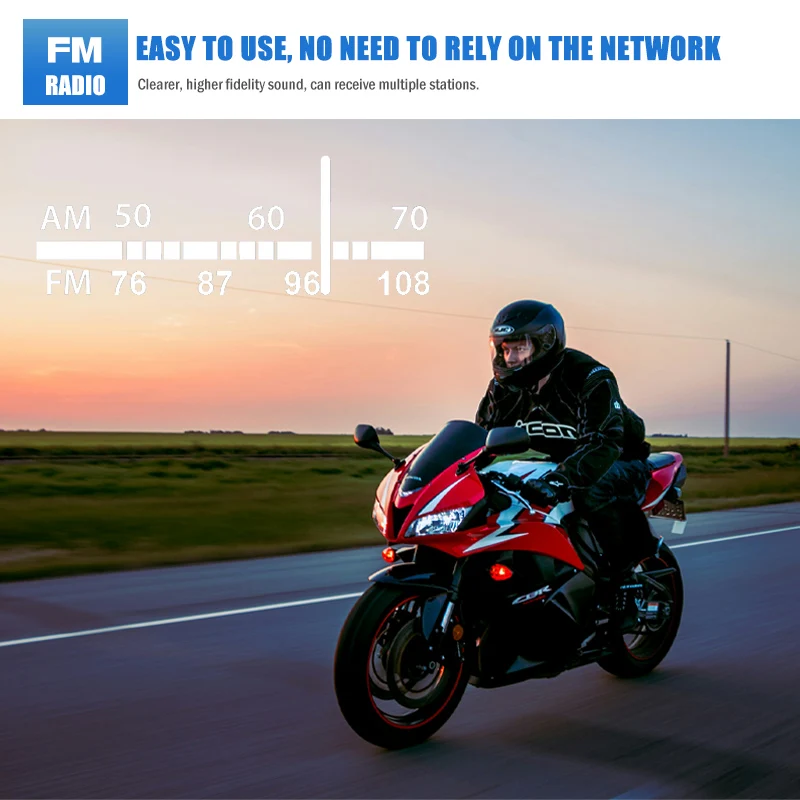 6 Riders Motorcycle Intercom Headset Helmet BT Earphone MAXTO M2 Helmet Intercom Motorcycle