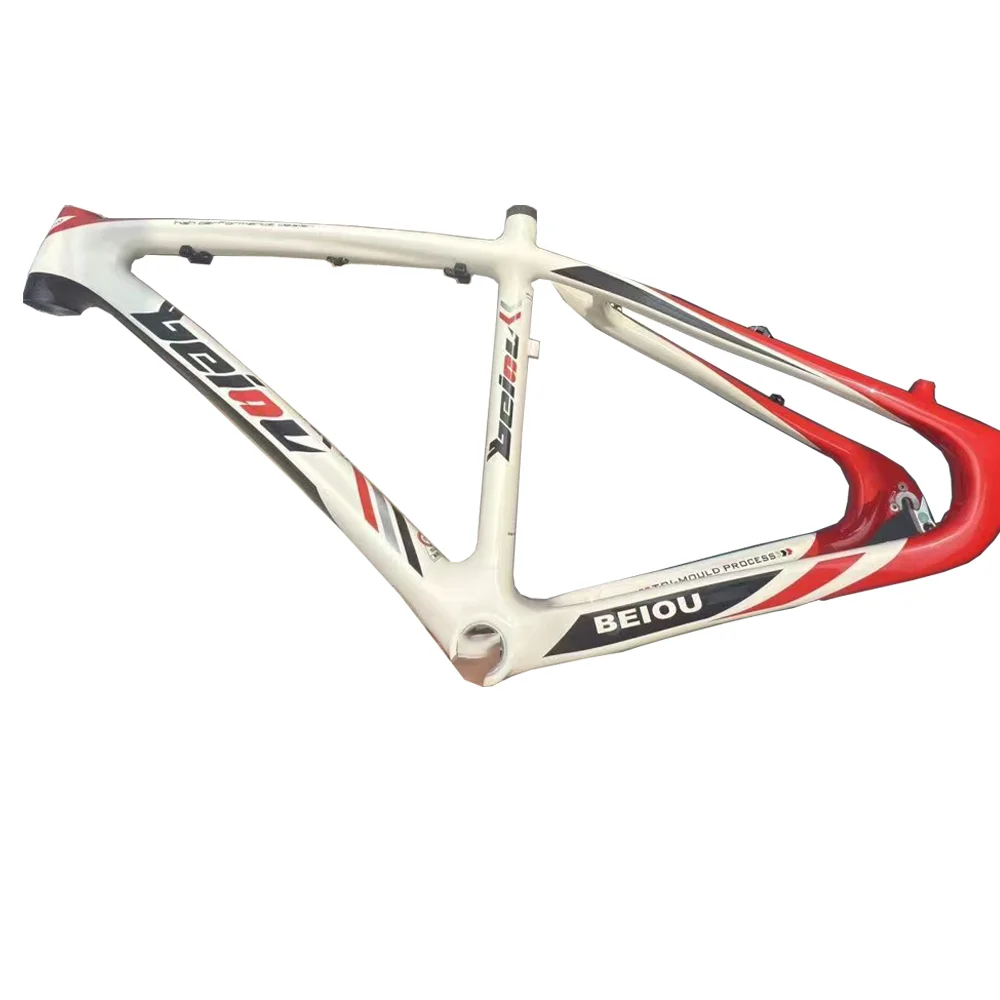 Marco de fibra de carbono para bicicleta de montaña, altura de tubo medio de 26/27,5 pulgadas, freno de disco de 15/17 pulgadas/traje trasero, eje central roscado 135MM34*68