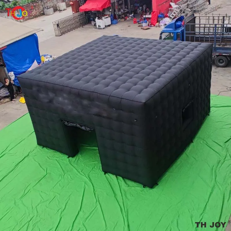 

Customized Large White Black Inflatable Cube Tent With LED Light,Party Nightclub Disco Marquee Studio Air Tent For Outdoor Event