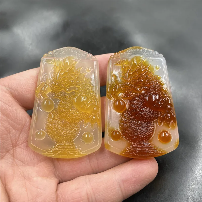 

Pretty Yellow Chalcedony Agate Playing With Pearl Zodiac Sweater Chain Pendant