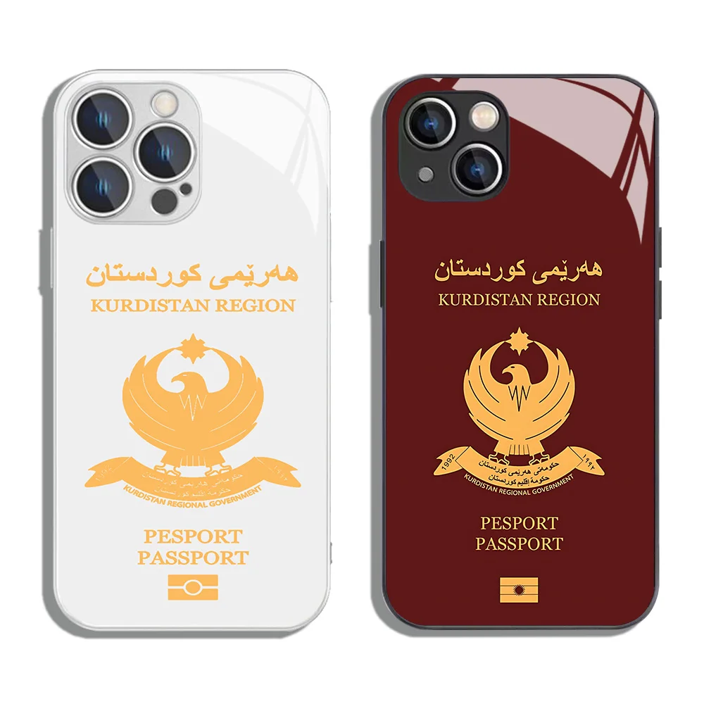 Kurdistan Kurdistanê Passport Metallic-Color Phone Case For iPhone X XR XS 16 15 14 13 12 Mini 11 Pro Max 7 8 SE20 Plus Cover