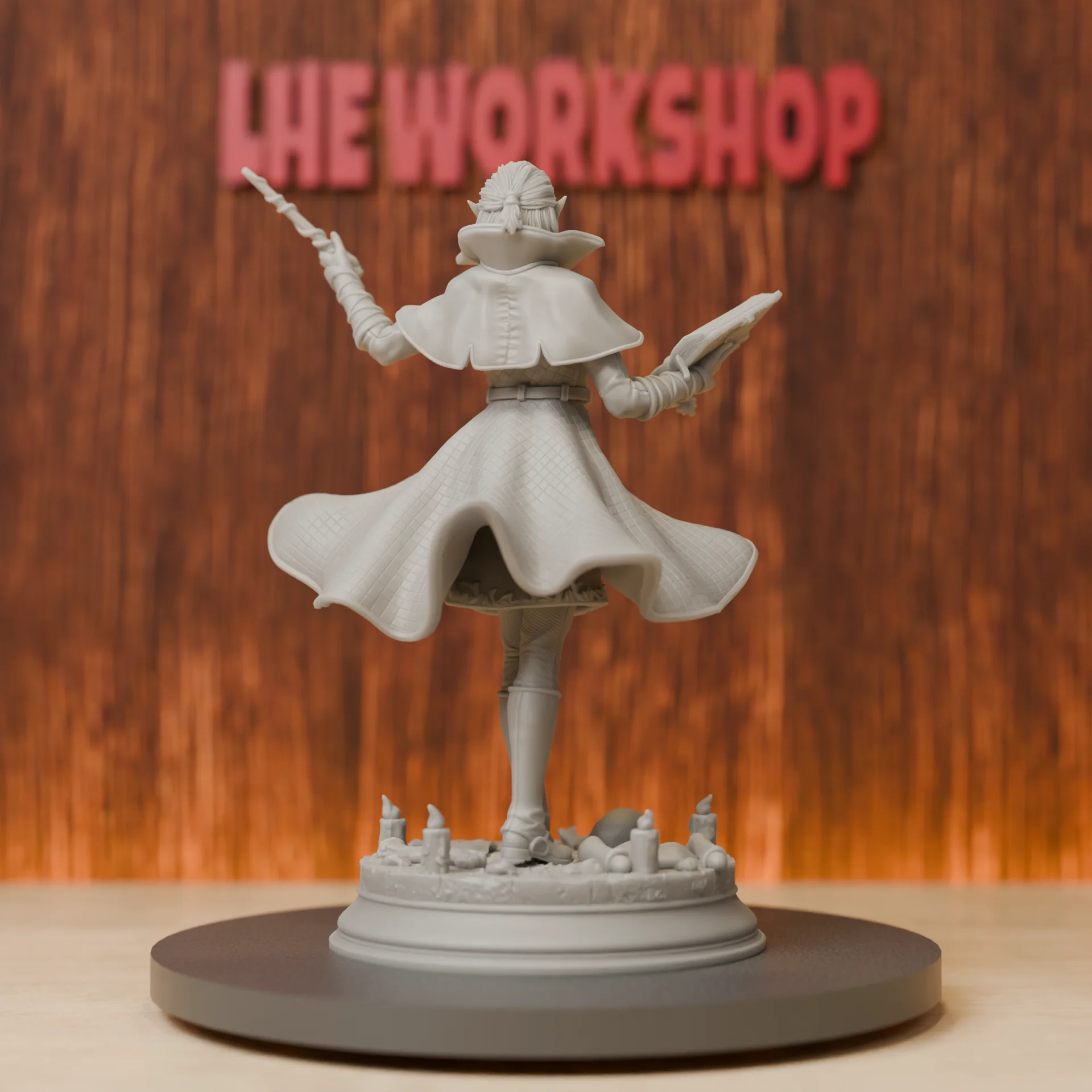 Elf Female Wizard Miniatures | 28mm-75mm | Resin 3D Printed DND Pathfinder Mini | Unpainted Grey