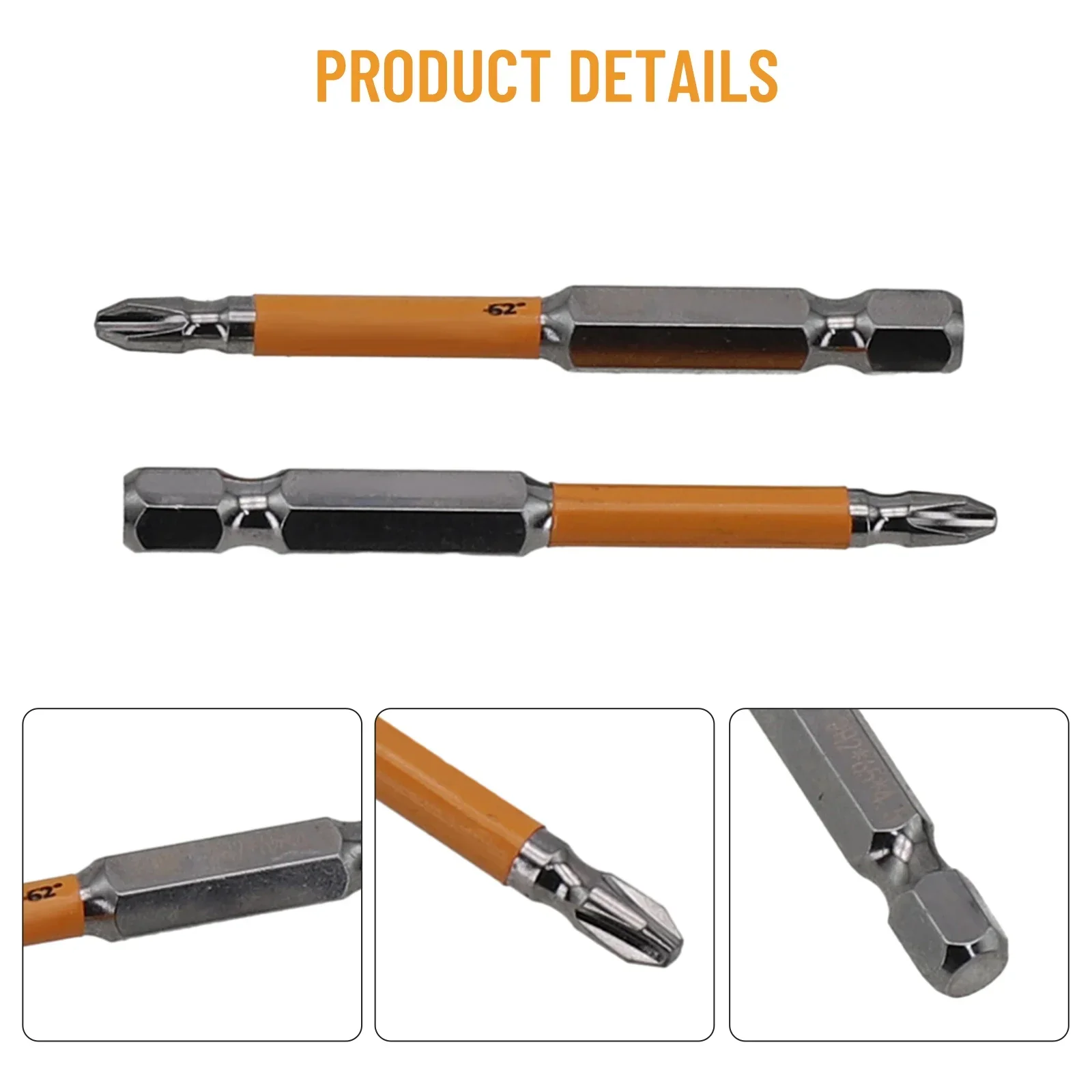 High Hardness PH2 Cross Screwdriver Bit, Strong Magnetism, Mirror Finish, Suitable for Hand Drills, Electric Screwdrivers