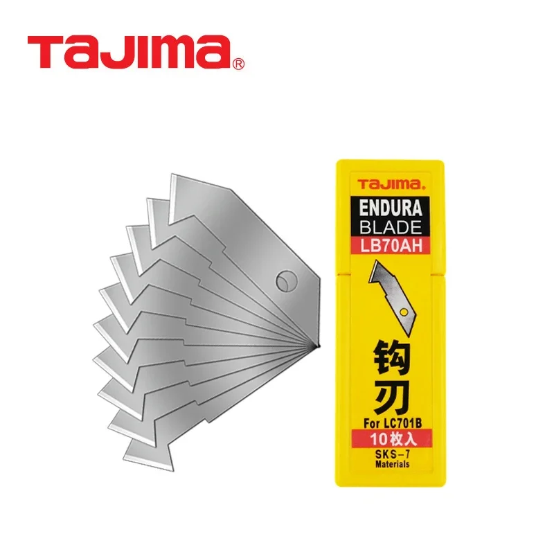 TAJIMA LB70AH Plastic Cutter Blade 10PCS Spare Blades LC-701B Hook Knife Accessories Replacement Blade for Organic Glass Acrylic