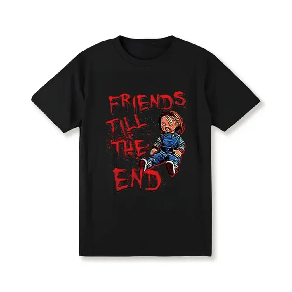 [100% Cotton] 1Pc Moisture-Wicking Chucky Doll Graphic T-Shirt For Men, 100% Cotton Fabric, Crew Neck, Short Sleeve, Regular Fit, Weekend Casual Wear, All-Season Casual Wear, 180Gsm - Ideal For Valentines New Year'S Day Father'S T-Shirt For Men And Women