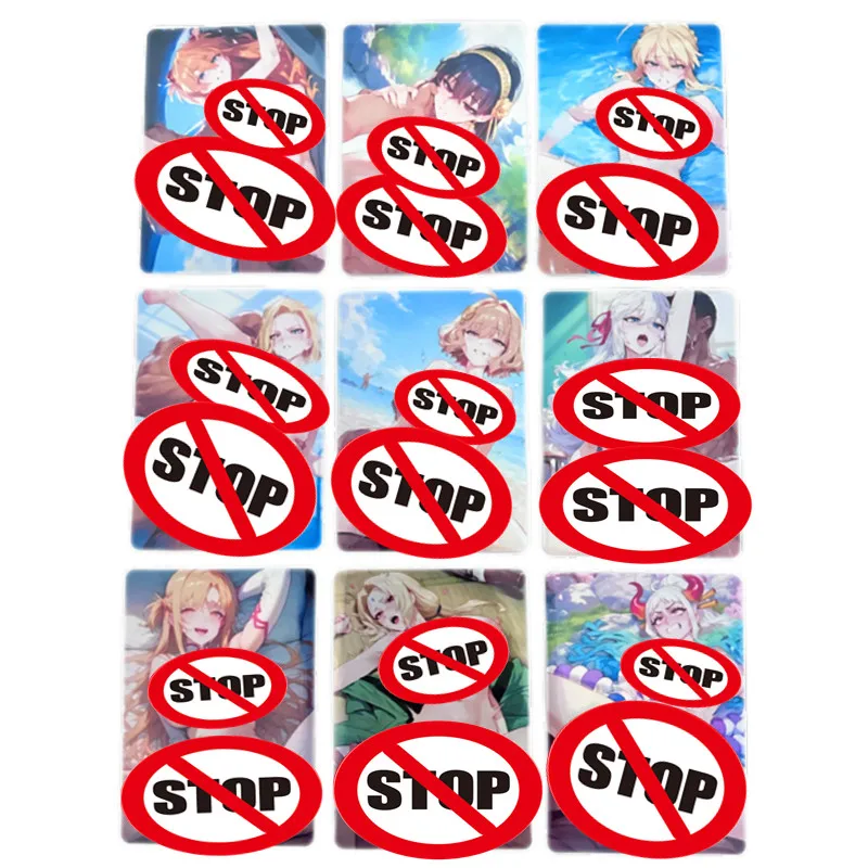 9 pièces/ensemble cartes Sexy personnages d'anime classiques série de mariage héroïne adulte 18 + Photos nues jeux jouets et cadeaux cartes de Collection