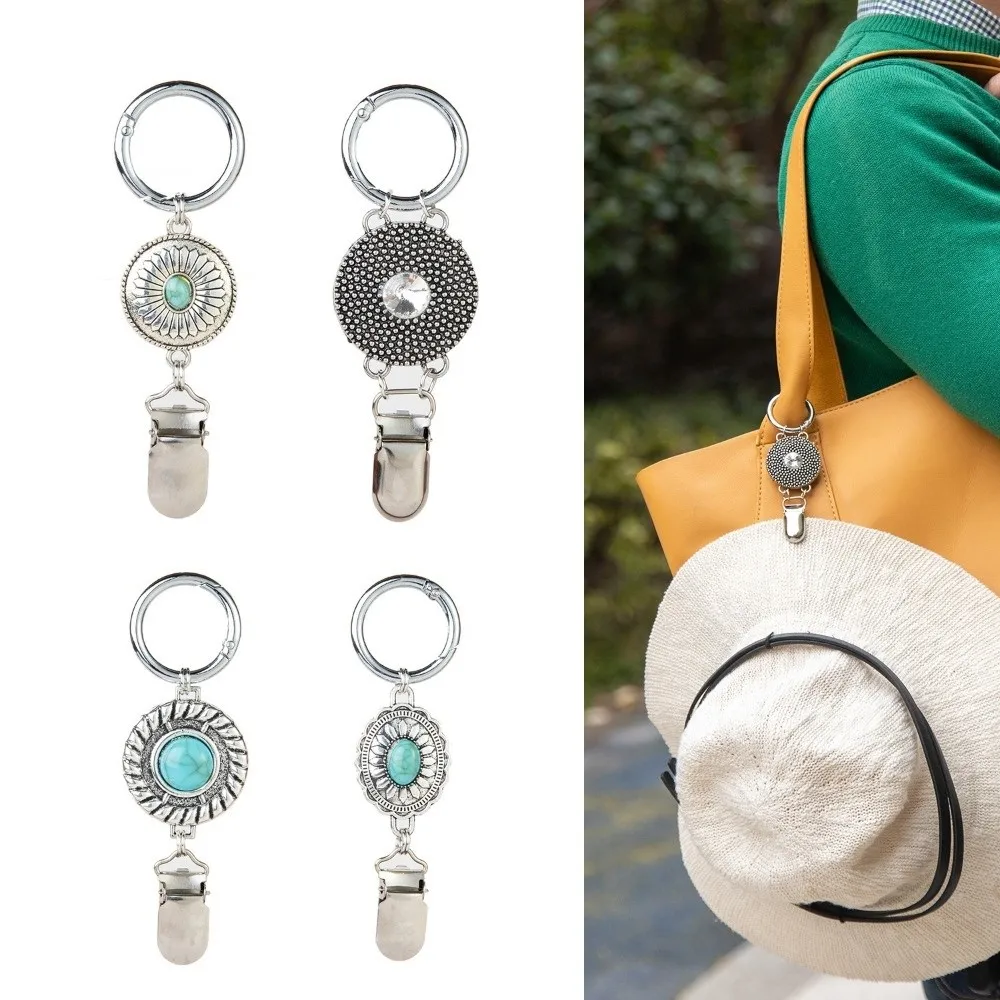 1/4pcs Convenient Boho Hat Clip for Bag Lightweight Hands Free Travel Hat Clip Holder Bag Accessories Metal Cap Keeper Luggage