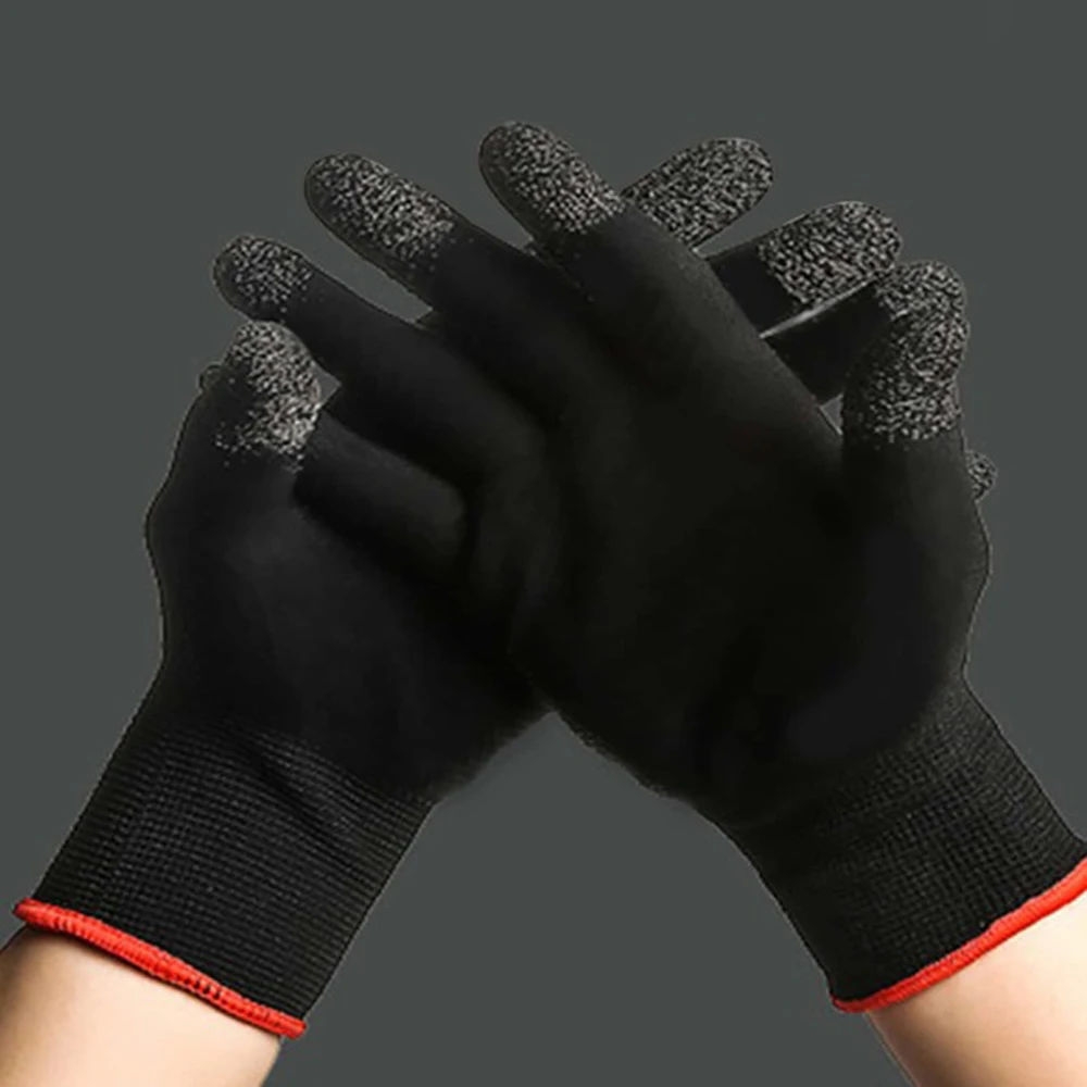 2pcs Hand Cover Game Controller for PUBG Sweat Proof Non-Scratch Sensitive Touch Screen Gaming Finger Thumb Sleeve Gloves