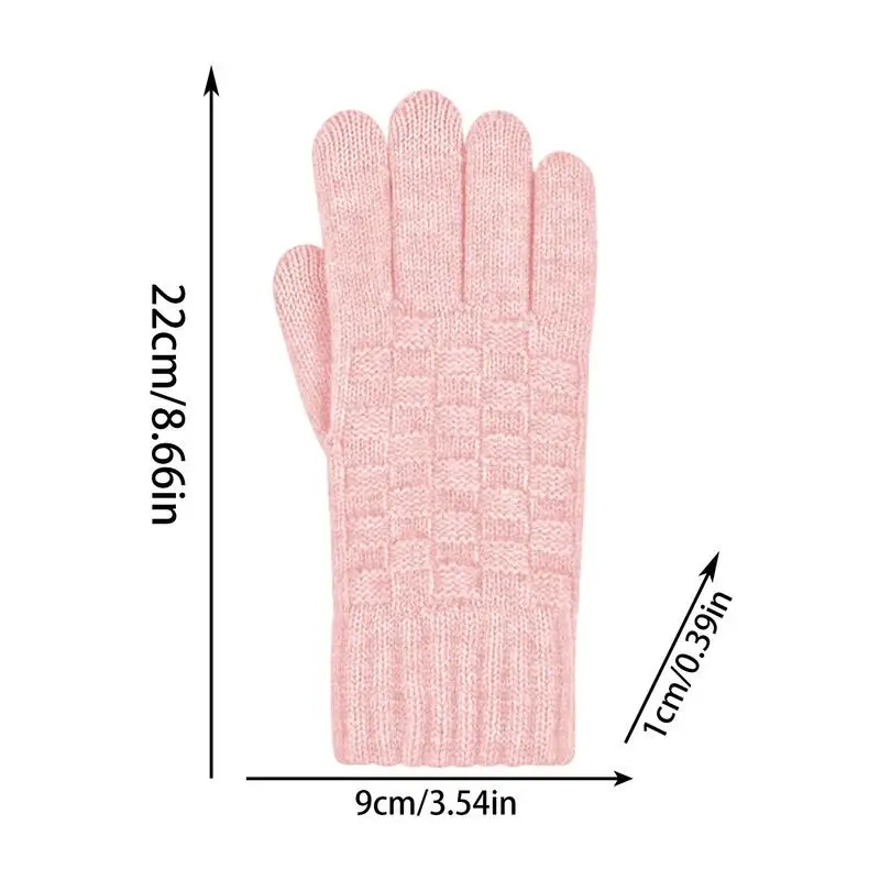 Winter Knitting Gloves Cold Weather Outdoors Elastic Mittens Comfortable Winter Checkere Motorcycle Mittens For Cycling Skiing