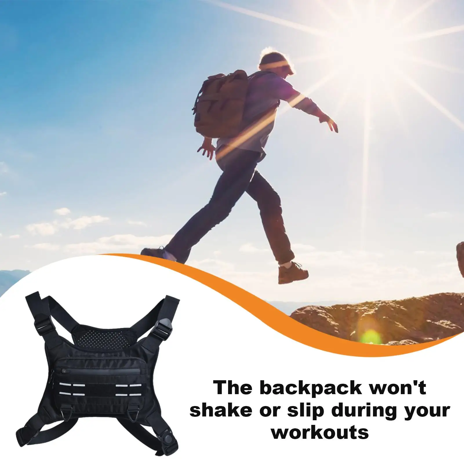 

Спортивная нагрудная сумка Водонепроницаемая легкая передняя нагрудная сумка Жилет для бега со встроенным держателем для телефона Дополнительное хранилище