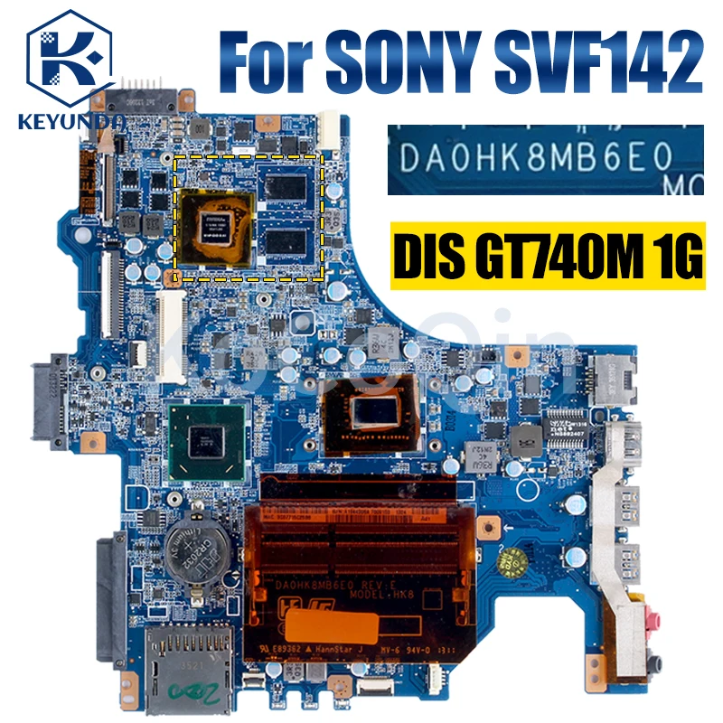 Imagem -04 - Placa-mãe do Portátil para Sony Svf142 Da0hk8mb6e0 Pentium 987 I33227u Gt740m 1g A1944998a A1951366a Mainboard Completo Testado Notebook