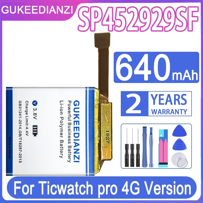 GUKEEDIANZI Replacement Battery SP452929SF (Bluetooth) /(4G) 640mAh For Ticwatch pro Bluetooth Version